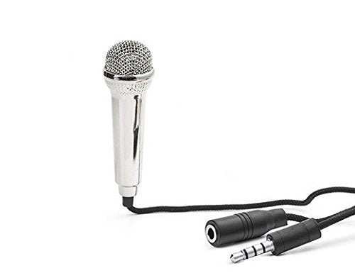 Kikkerland Karaoke Compact Portable Tiny Mini Microphone, Silver, for Voice Recording, Singing. Novelty Gift
